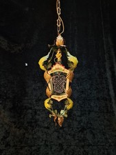 Florentine Vintage Italian Hand Painted Toleware Iron Lantern Ceiling Light