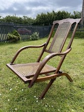 Antique Bergere Folding Garden Patio Chair