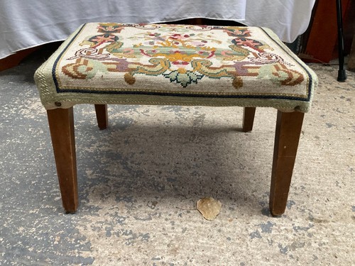 Footstool with tapestry top - tapestry,