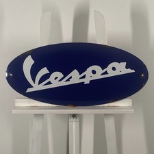 Piaggio Vespa Enamel Sign - 63x29cm (24.8x11.4") - Nice Rare Advertising Signage