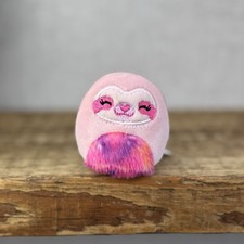 Squishmallow Squishville Taryn Pink Sloth Fluffy Tummy Rare Mini Sloth Plush 2"
