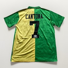 Manchester Utd 92/94 Away 3rd Shirt Newton Heath Green & Gold Cantona 7 BNWT L