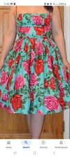 Bernie Dexter Rare Turquoise  Rose Dress 2xl