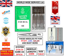 ADLER267 WALKING/FOOT SYSEM:134-35CL SIZE130/21 INDUSTRIAL SEWING MACHINE NEEDLE