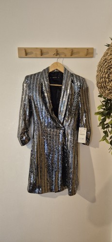 Zara silver mirror sequin - silver,