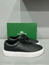 Black Leather Lacoste Court