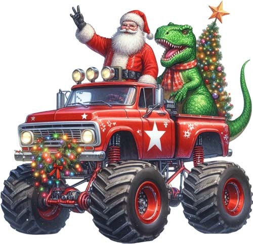 Christmas monster truck - christmas,