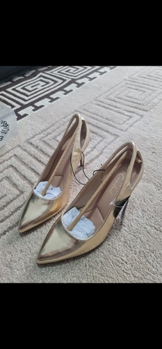 Wide fit gold cut out - wide, stiletto