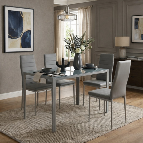 Dining table chairs set 120cm - table,