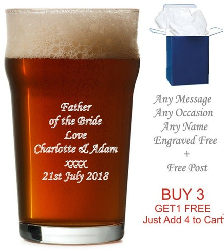 Engraved wedding pub - engraved, pint