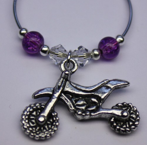 Wine glass charm rings unisex - glass,