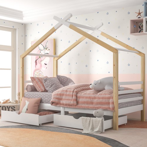 Single wooden house bed - 3,