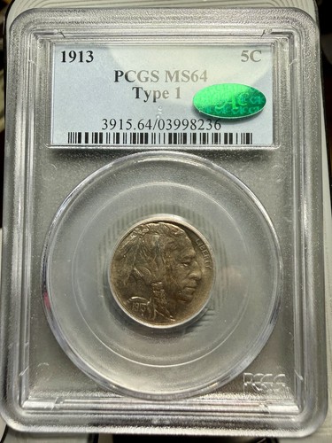 1913 pcgs ms64 cac green - cac, bean