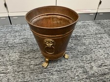Vintage Copper & Brass Planter or Ice Bucket 27cm tall 22cm diameter at top