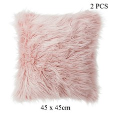 Set of 2/4 Faux Fur Fluffy Cushion Cover,Soft Decorative Square Plush Pillowcase