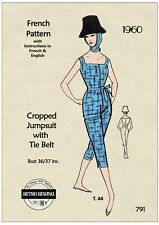 1960s Cropped Belted Jumpsuit