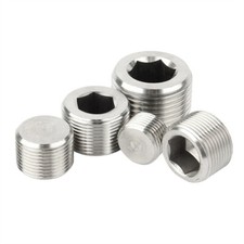 1/8" 1/4" 3/8" 1/2" 1" BSP Stainless Steel Internal Hex Male Blanking Plug Cap