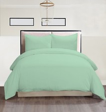 Plain Duvet Quilt Cover with Pillow Case Bedding Set Single Double King All Size