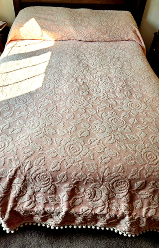 Vintage chenille bedspread - vintage,