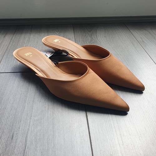 Satin camel brown - , heels