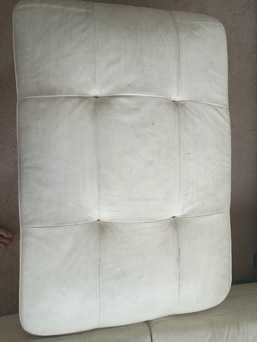 White leather corner sofa - white,