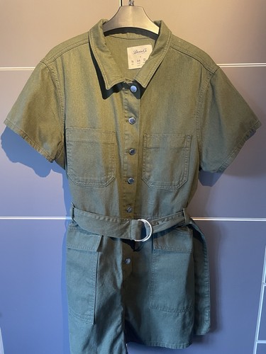 Khaki denim playsuit size 16 - -,