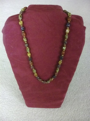 Necklace agate mixed colour - necklace,
