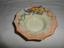 LOCKE & CO Shrub Hill Works Worcester England Bowl/Dish W/Hand Painted Pheasant