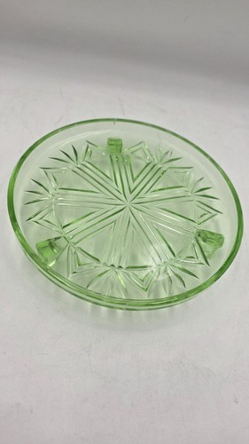 Uranium glass cake stand - glass,