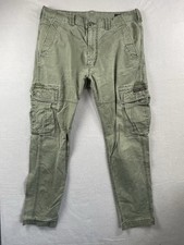 Superdry Cargo Trousers Mens W34 Green Utility Military Combat Pants Field 34x30