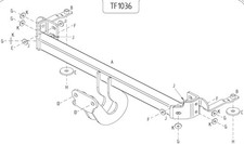 Towtrust Fixed Flange Automotive Towbar For Fiat Panda Hatchback 2004 To 2012