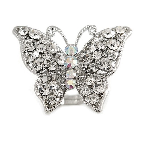 Silver tone clear - silver,