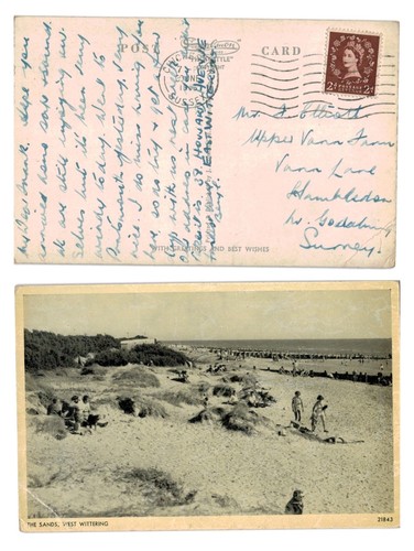 Vintage postcard the sands - postcard,