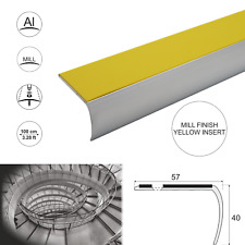 Aluminium Anti Slip Bullnose Stair Nosing Step Nosing Heavy Duty Profile 57x40mm