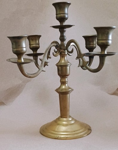 Vintage brass candelabra - brass, 5