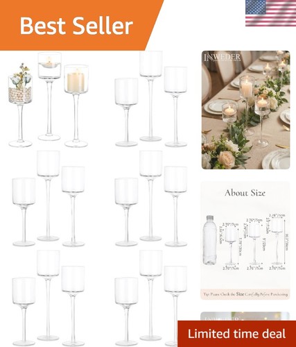 Elegant clear glass candle - glass,