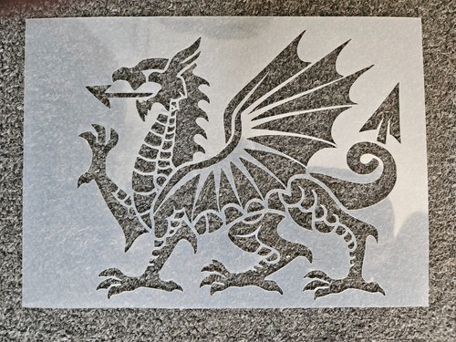 Welsh dragon stencil usable - welsh,
