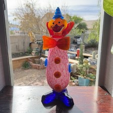 Vtg Hand Blown Art Glass Clown