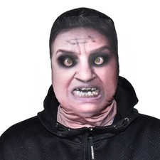 3D Effect Face Skin - Possesed Old Woman - Fabric - Halloween Mask