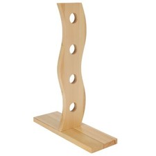 4 Bottle Pinewood Wine Rack | Wooden Free Standing Wine Storage Holder - 40cm