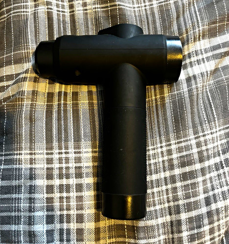 Black handheld massage gun - black,