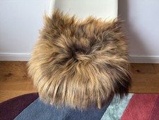Genuine Icelandic Sheepskin Long Hair/Wool/Fur Chair Sofa Cover Seat Pad Rust.