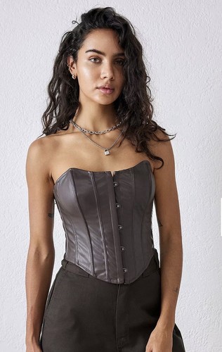 Chocolate brown vegan leather - brown,