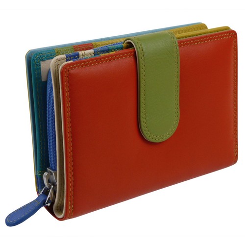 Ladies tab flap - over, leather