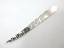 SILVER & MOTHER OF PEARL LETTER OPENER BIRMINGHAM C 1900 REF 416/3