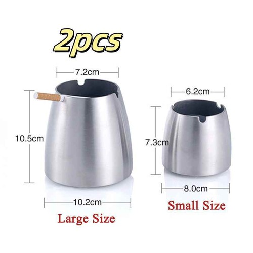 Stainless steel round - round, ashtray
