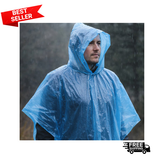 Emergency rain poncho - poncho, size