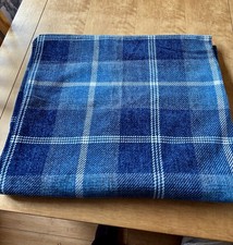 Dunelm Mill  Chenille Eyelet Curtains Pair Navy Blue Check. Size W117 X 182cm