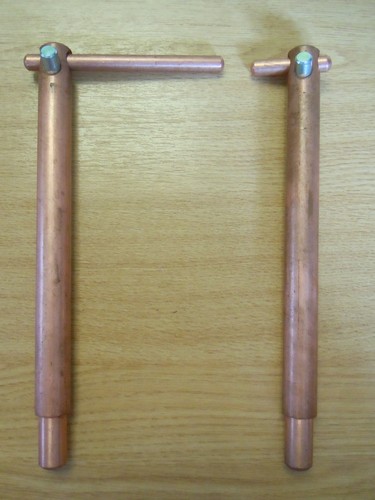 Copper spot welding arms 150mm - copper,