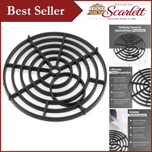 Sleek black inch drain cover - 6-inch,